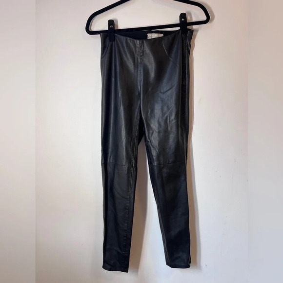 Free People Pants - Free People Black Vegan Leather Leggings Pants Size 2